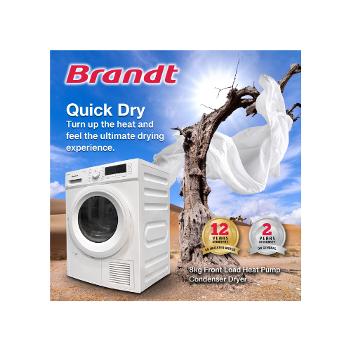 Brandt 8.0KG Heat Pump Condenser Dryer