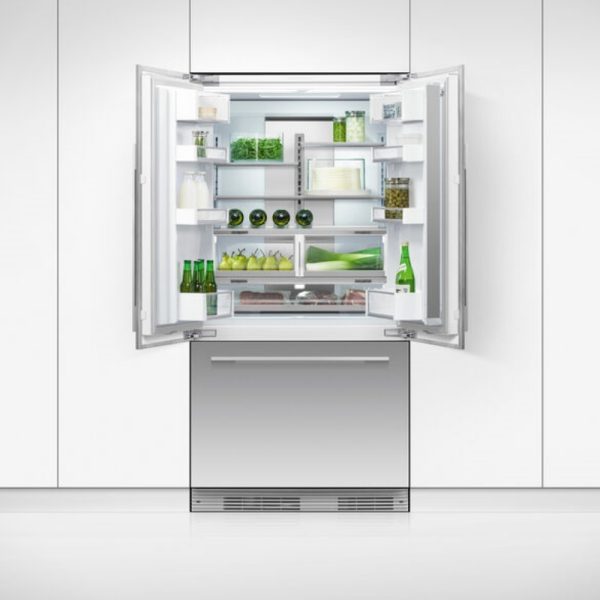 Fisher Paykel Integrated French Door Refrigerator Freezer, 90cm, Ice & Water RS90AU