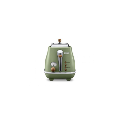 Delonghi Icona Vintage Olive Green 2-Slice Toaster (Lid) - CTOV2003.GR