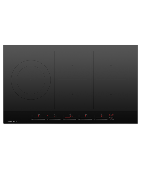 Induction Cooktop, 90cm, 5 Zones with SmartZone CI905DTB