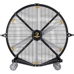 Black Jack, 6′ Indoor/Outdoor Mobile Fan with Wheels, Onboard Variable Speed Control, OSHA Compliant Steel Cage, IPX5 Rated, Pre-Assembled, Black