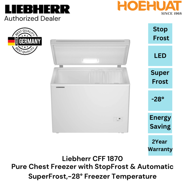 Liebherr Pure Chest Freezer with StopFrost & Automatic SuperFrost CFF1870