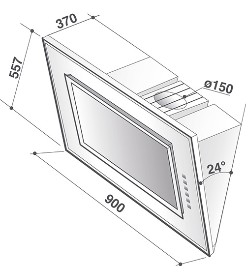 De Dietrich 90CM Vertical Wall Decorative Hood - Iron Grey DHV7962G